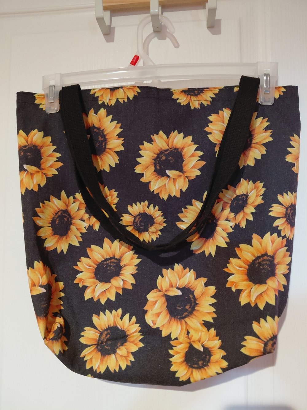 Sunflower Print Tote Bag - Black/Yellow